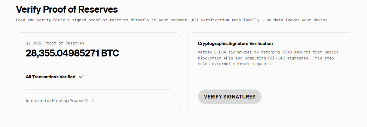 Block Inc. Bitcoin Holdings | Fuente: block.xyz