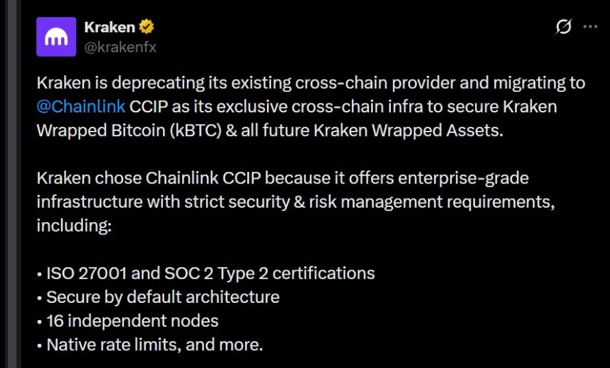 Kraken Chainlink | Источник: X