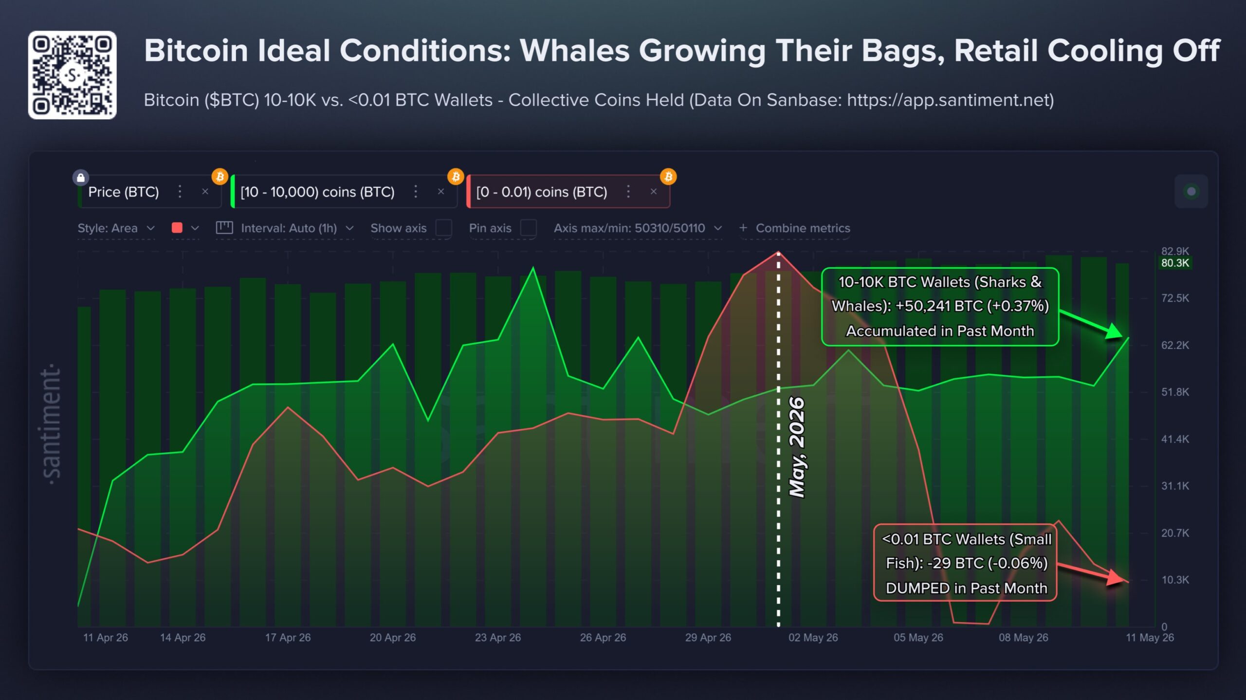 Bitcoin whales accumulate | Source: Santiment