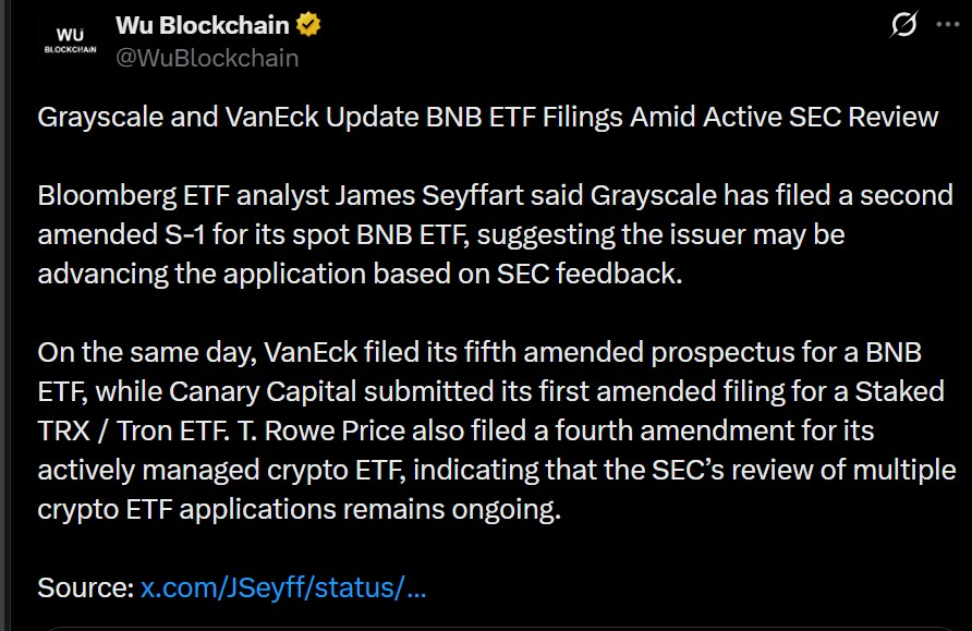 BNB ETF | Source: X