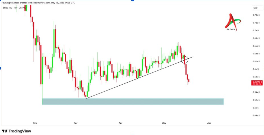 Shiba Inu Daily Chart | Source: FOUR Crypto Spaces, X