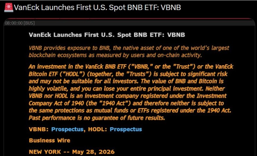 BNB ETF Einreichung | Quelle: X
