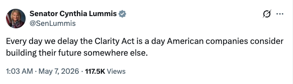 Cynthia Lummis on CLARITY Act Bill | Source: X