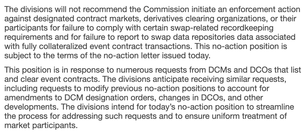 Snippet from CFTC’s press release