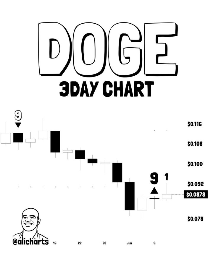 Gráfico de 3 días de DOGE | Fuente: Ali, X