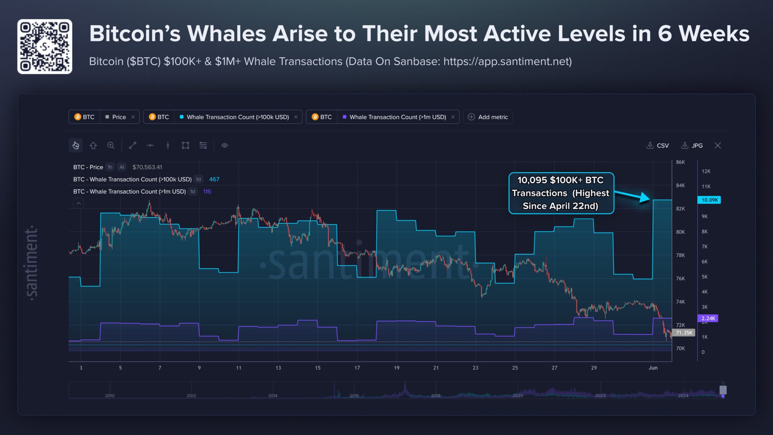 Bitcoin whale activity | Source: Santiment