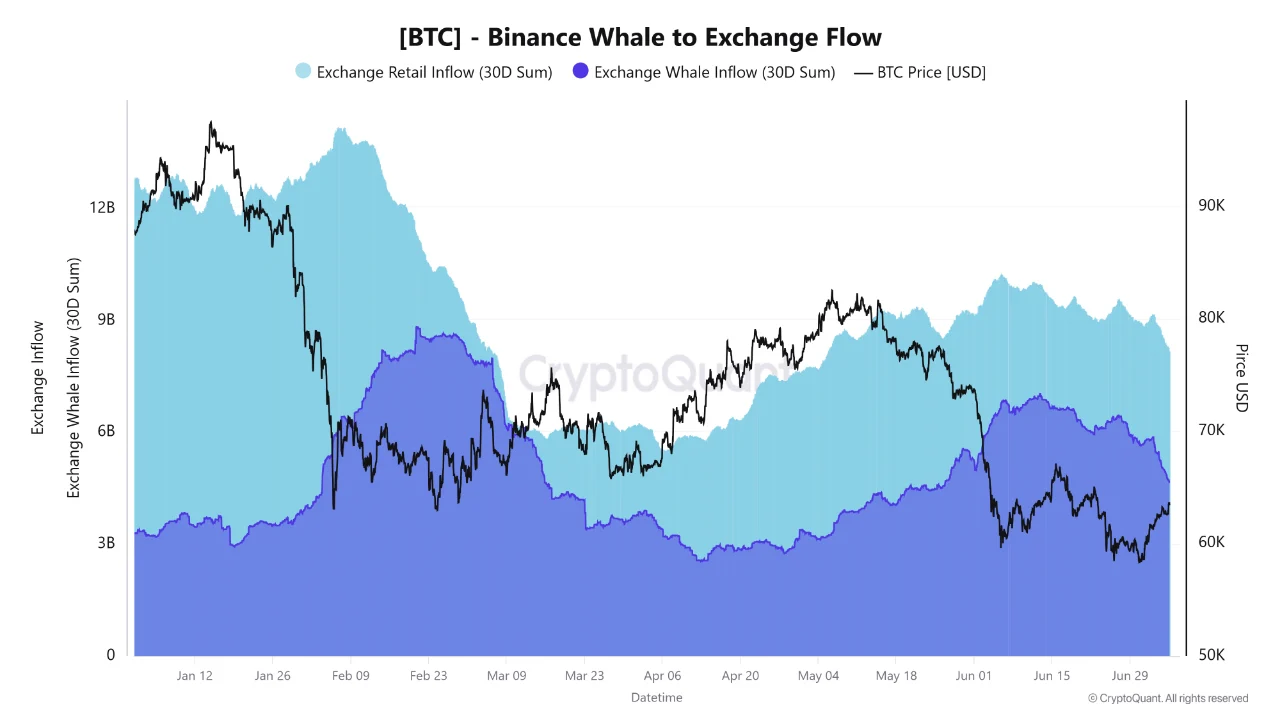 Bitcoin binance whale to exchange flow. Source: CryptoQuant