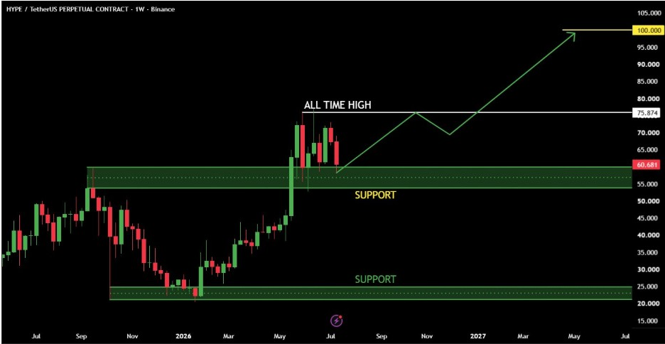 HYPEUSDT Weekly Chart | Source: Whale Factor, X