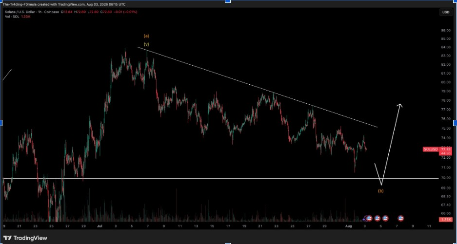 Graphique SOLUSDT sur 1 heure | Source : Tony, X