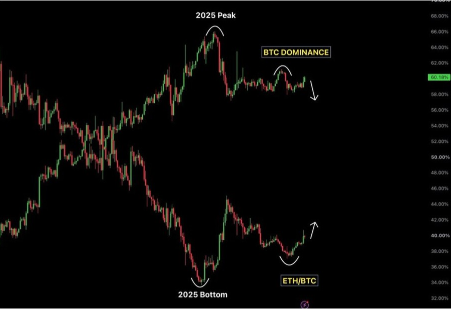 Graphique de la part de marché du Bitcoin | Source : X