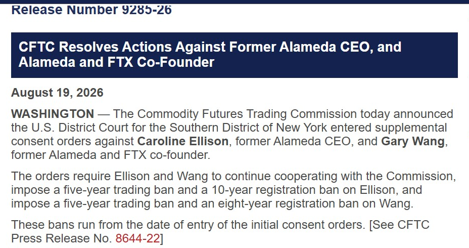 CFTC Release | Source: CFTC