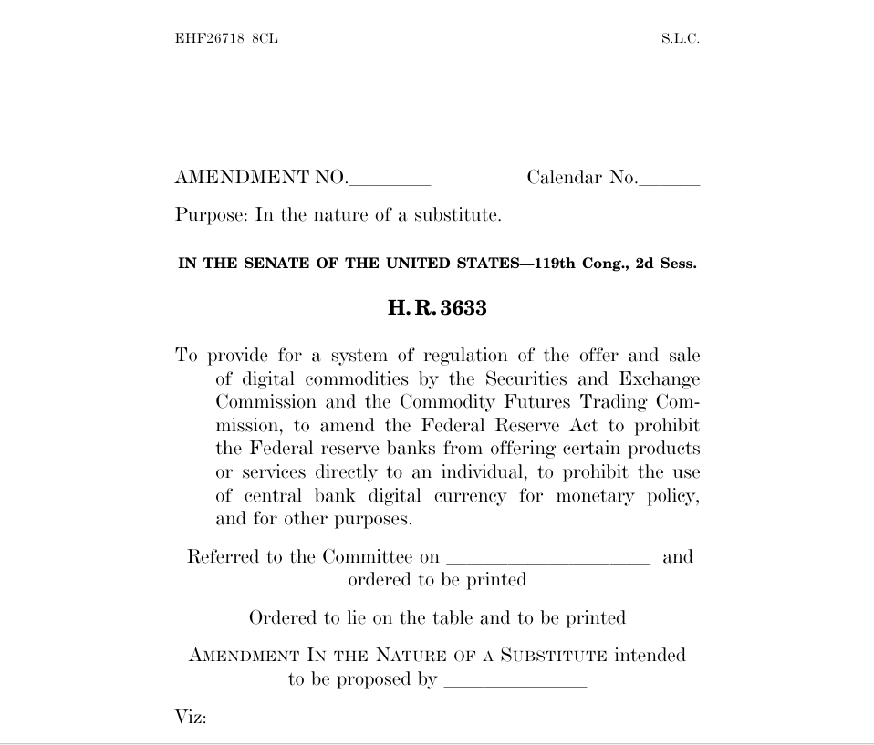 Updated Clarity Act. (Source: Senate Cynthia Lummis)