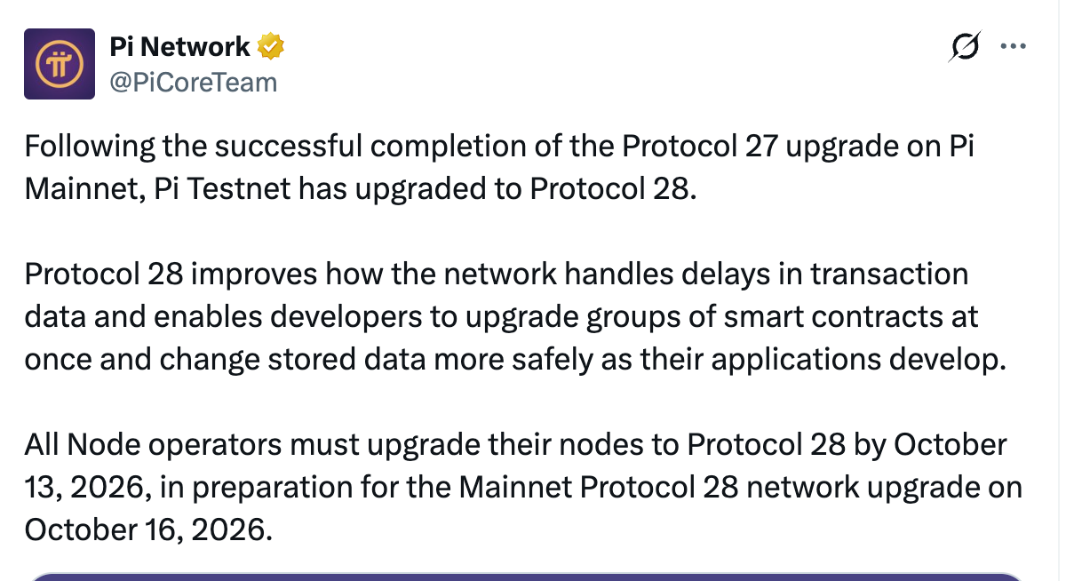 Pi Network upgrade | Source: X