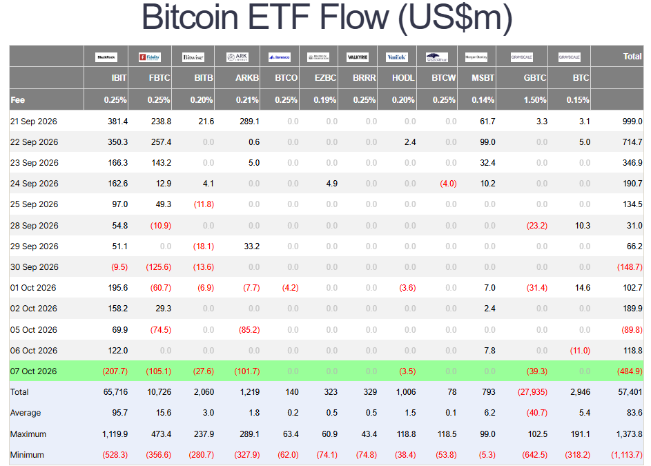 Bitcoin etfs dat. Source: Farside Investors