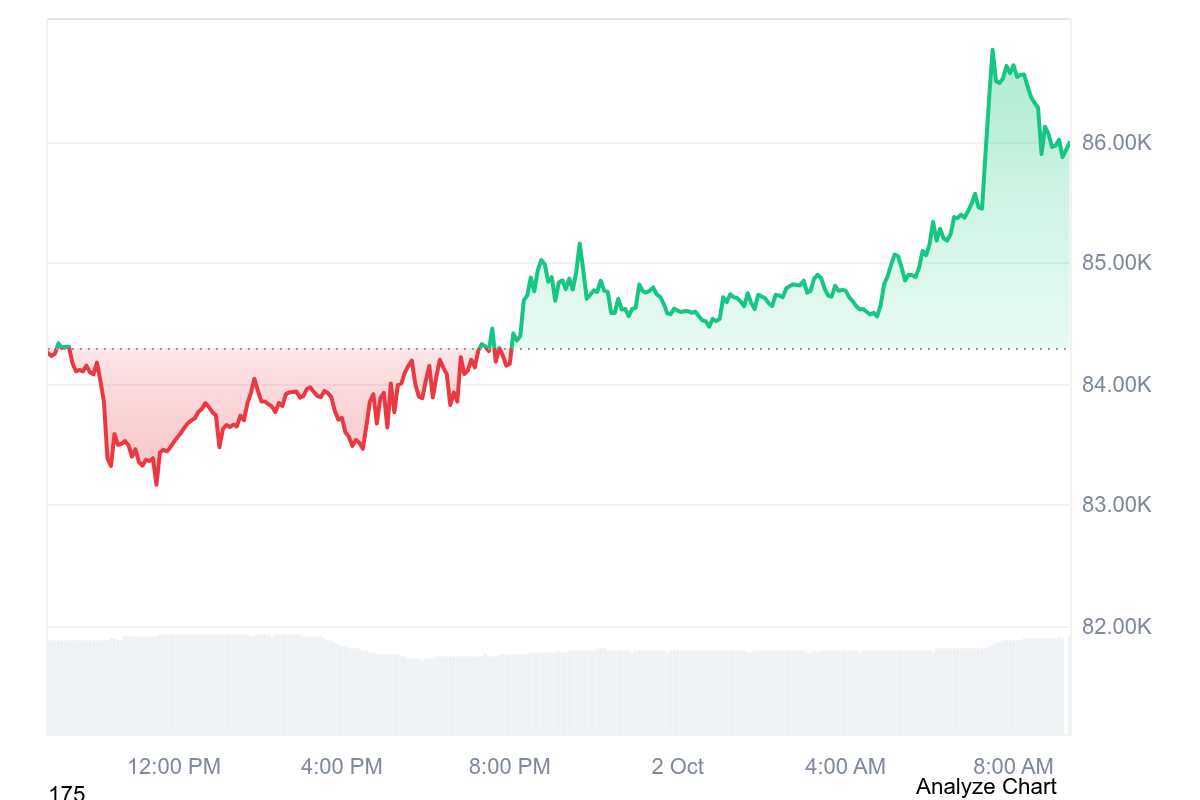 Bitcoin price chart. Source: CoinMarketCap