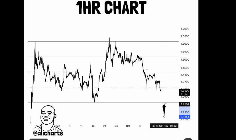 XRP price 1-hour Chart | Source: X