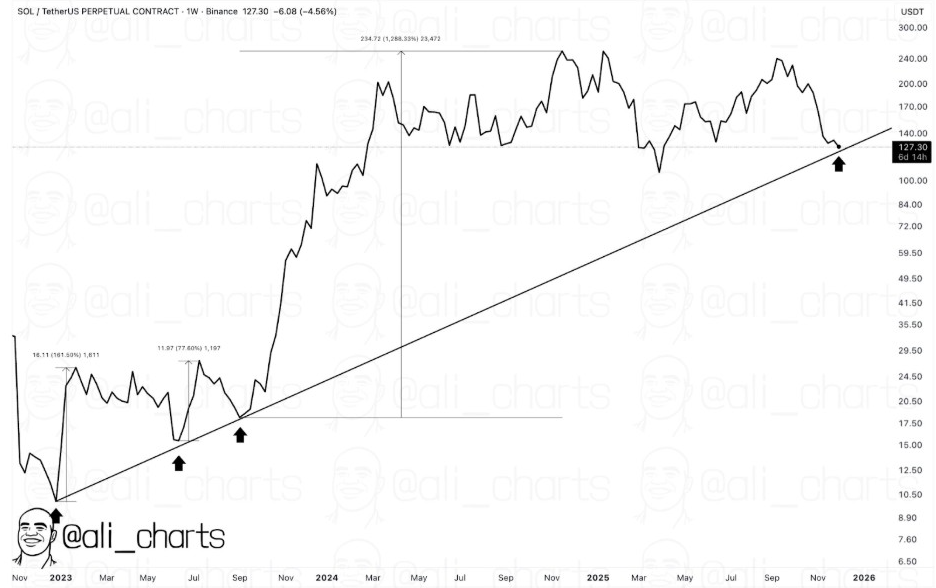 SOLUSDT Weekly Chart | Source: Ali, X
