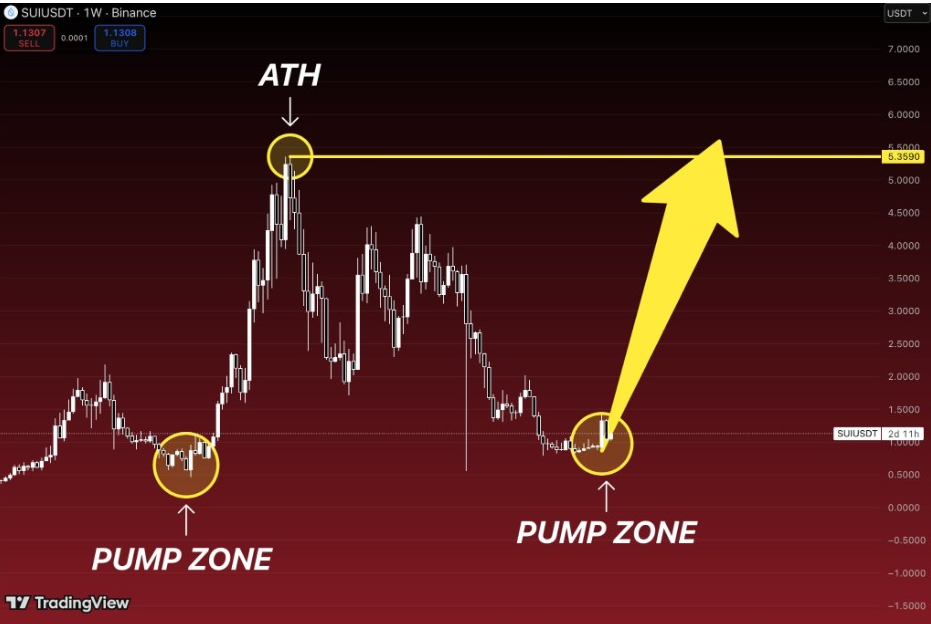 SUIUSDT Weekly Chart | Source: Filippix, X
