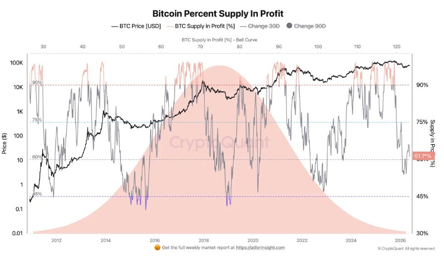Bitcoin Percent Supply in Profit | Source: CryptoQuant Data
