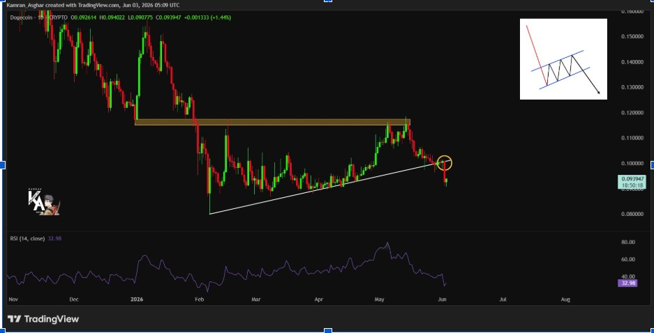 DOGEUSDT Daily Chart | Source: Kamran, X