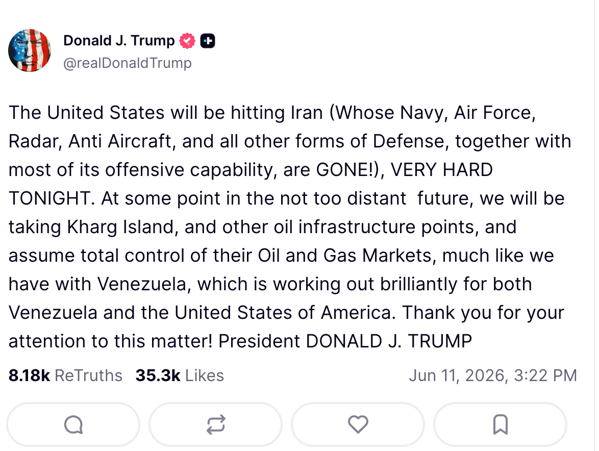 Is the Crypto Market at Risk of a Crash as Trump Threatens to Take Kharg Island?
